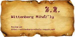 Wittenberg Mihály névjegykártya