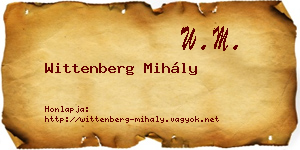 Wittenberg Mihály névjegykártya