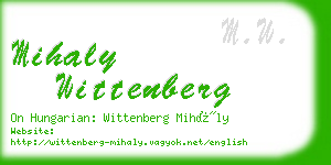 mihaly wittenberg business card